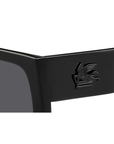 Etro Etroscreen 005/S 807IR Modern Classic Rectangle Black Frame - Dark Grey Lens Sunglasses