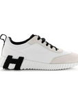 Hermès Bouncing Sneaker Velvet Goatskin Blanc Noir (WHITE BLACK)