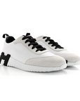 Hermès Bouncing Sneaker Velvet Goatskin Blanc Noir (WHITE BLACK)