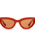 Bottega Venetta BV1249S 004 Orange Frame with Orange Lens Cat Eye Sunglasses