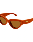 Bottega Venetta BV1249S 004 Orange Frame with Orange Lens Cat Eye Sunglasses