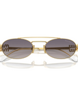 Miu Miu - SMU 54Z 5AK-30C Grey Gradient Gold Oval Sunglasses