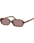Miu Miu - SMU 11Z 14L Purple Brown Havana Rectangular Sunglasses
