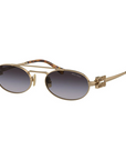 Miu Miu - SMU 54Z ZVN-70D Brown Brass Oval Sunglasses