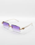 Cartier Sunglasses "C Allongé Diamond De Cartier" Amethyst Lenses