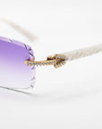 Cartier Sunglasses "C Allongé Diamond De Cartier" Amethyst Lenses