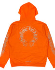 Chrome Hearts Glitter Horsehoe Logo Orange Hoodie