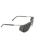 Saint Laurent SL750 002 Grey Shiny Silver Shield Sunglasses