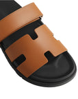 Hermès Chypre Sandal Brown Tan Leather