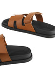 Hermès Chypre Sandal Brown Tan Leather