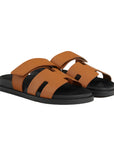 Hermès Chypre Sandal Brown Tan Leather