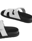 Hermès Chypre Sandal White Leather