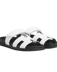 Hermès Chypre Sandal White Leather