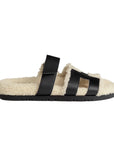 Hermès Chypre Sandal – Black / Écru Shearling