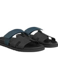 Hermès Chypre Sandal Black with Blue Strap