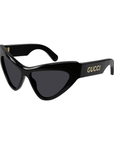 Gucci Cat-Eye shape Women Sunglasses GG1294S 001 - Black Grey