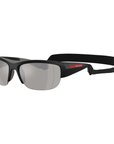 Prada Linea Rossa SPS A01 1B0-05A Nero Opaco Frame Light Grey Silver Mirror Lens Sunglasses