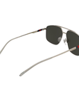 Gucci GG1676S 001 Silver Frame with Dark Grey Lens Sunglasses