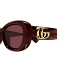 Gucci GG1829SK 003 Cat Eye Solid Burgundy Panthos Sunglasses