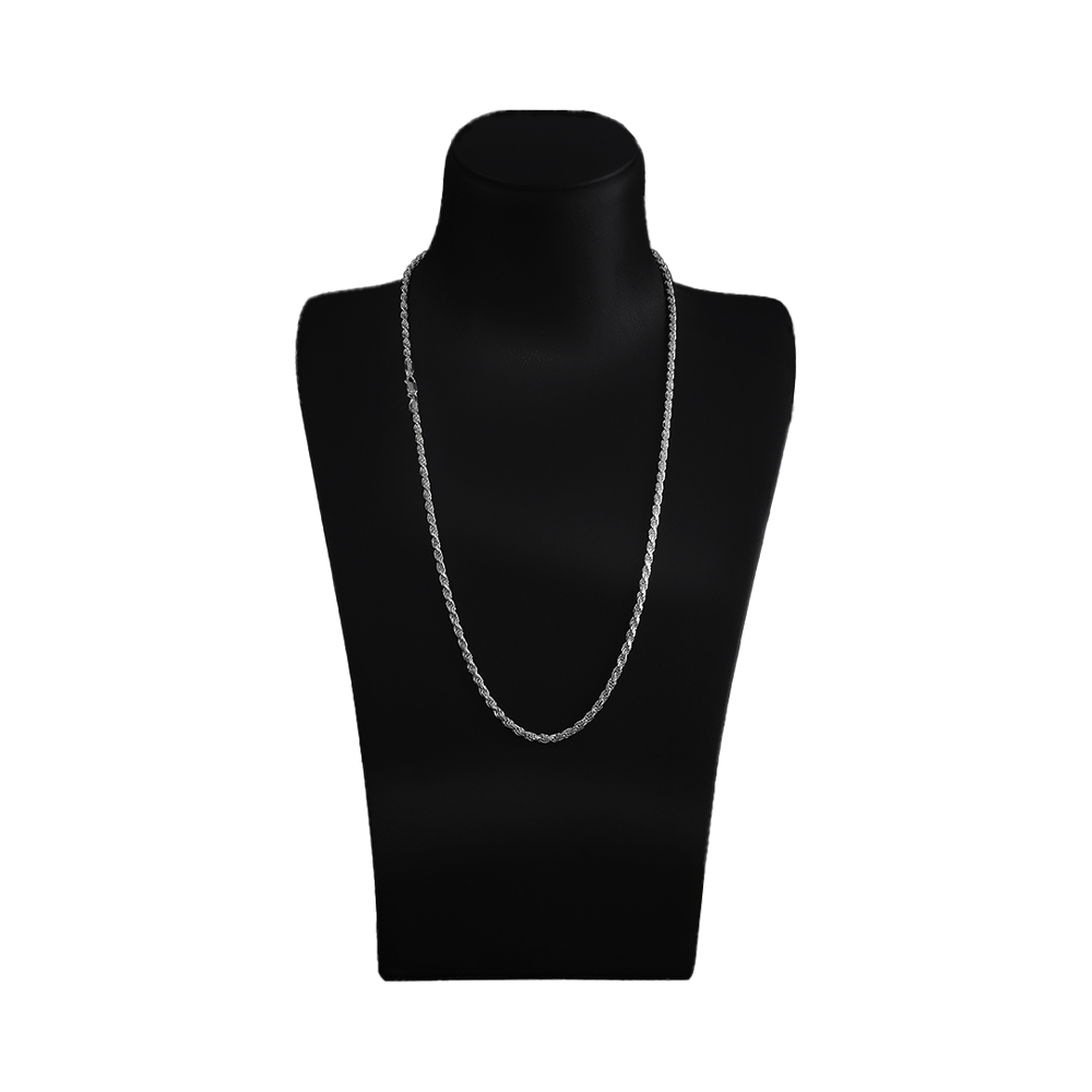 Taipan Rope Chain Necklace - White Silver 925