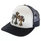 Chrome Hearts Camo Cemetery Cross Trucker Hat Black/White