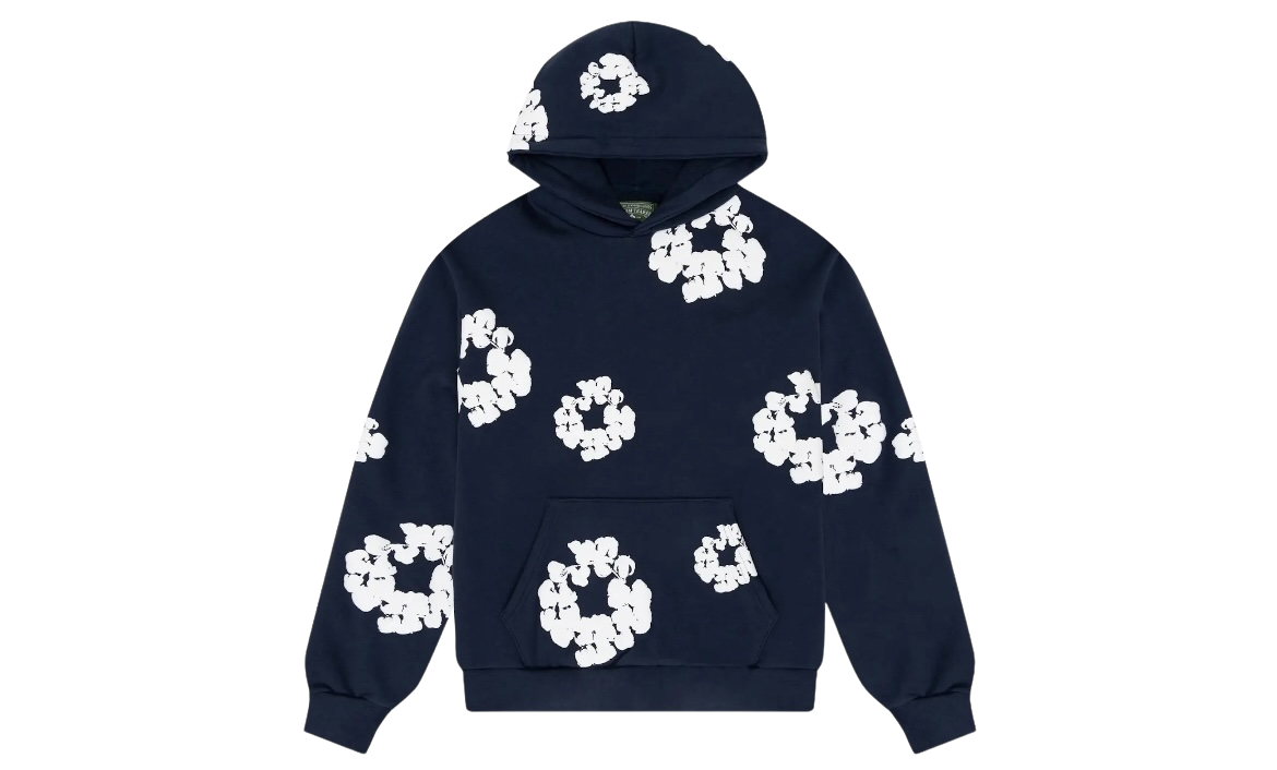 Denim Tears Cotton Wreath Hoodie Navy/White