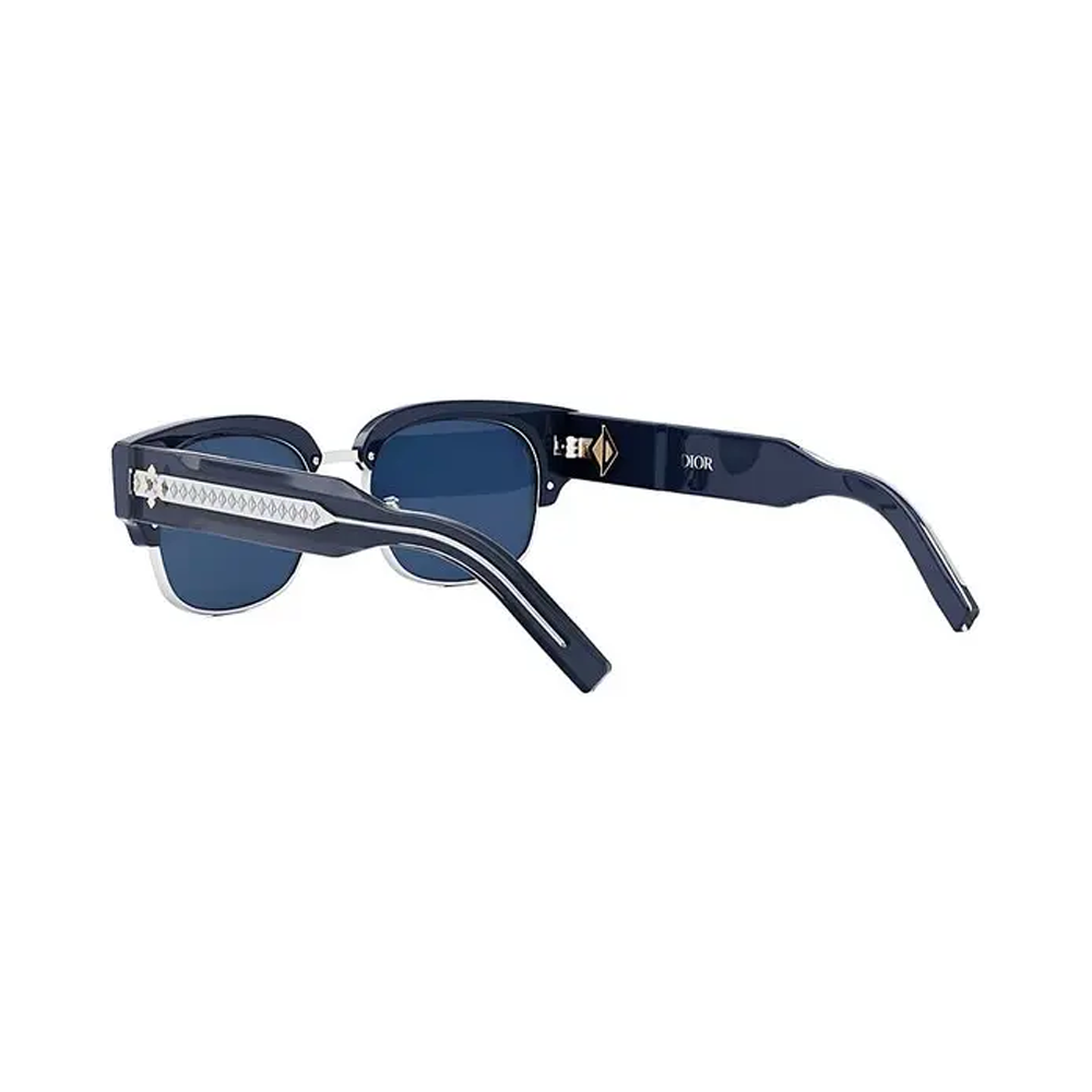 Dior Diamond C1U Black Clubmaster Sunglasses - Shiny Blue