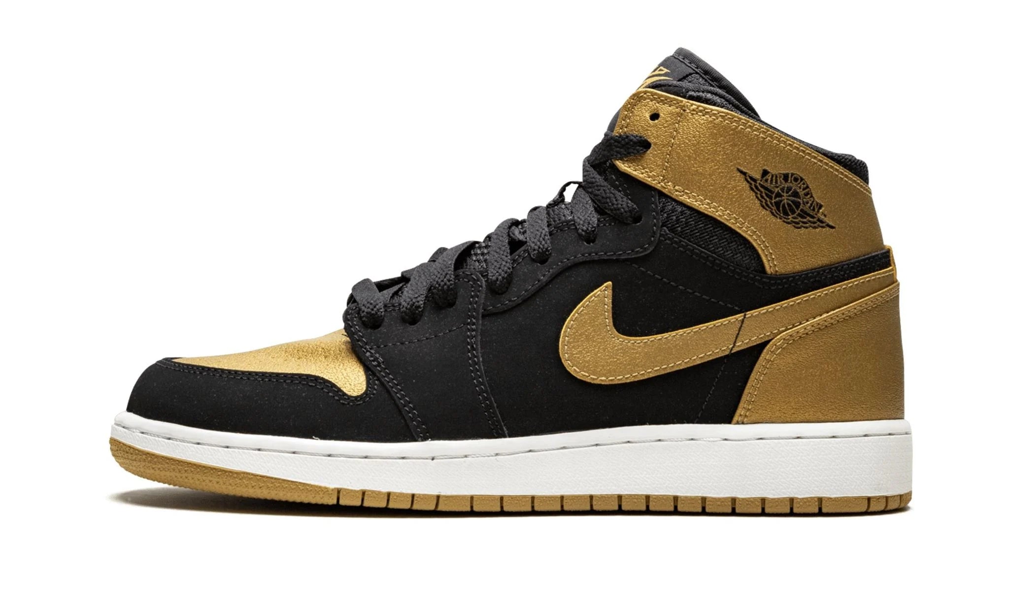 Air Jordan 1 Mid Metallic Gold Black (GS)