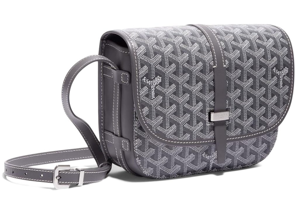 Goyard Goyardine Grey Belvedere PM Bag Palladium Hardware