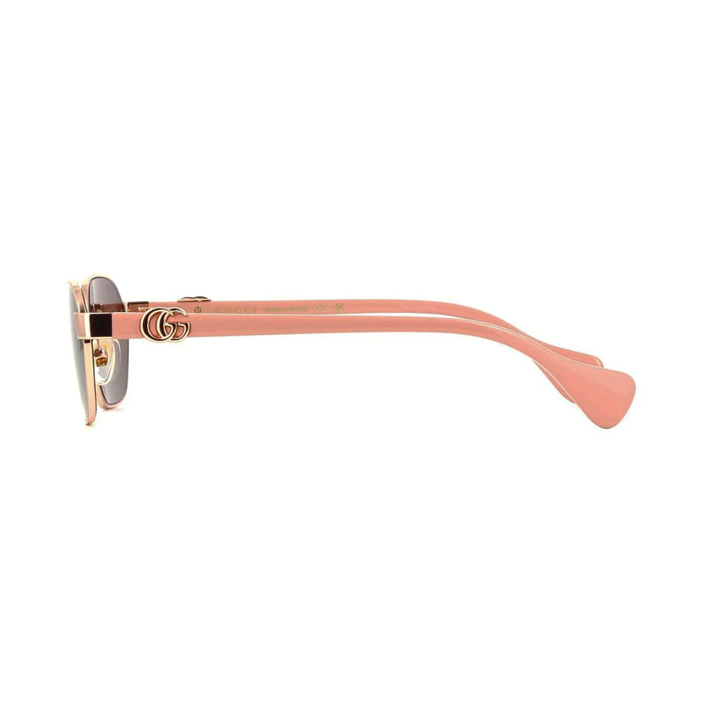 Gucci GG1593S 003 Geometric Sunglasses -Pink/Gold