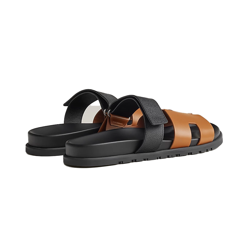 Hermes Chypre Sandals Brown & Black Belt