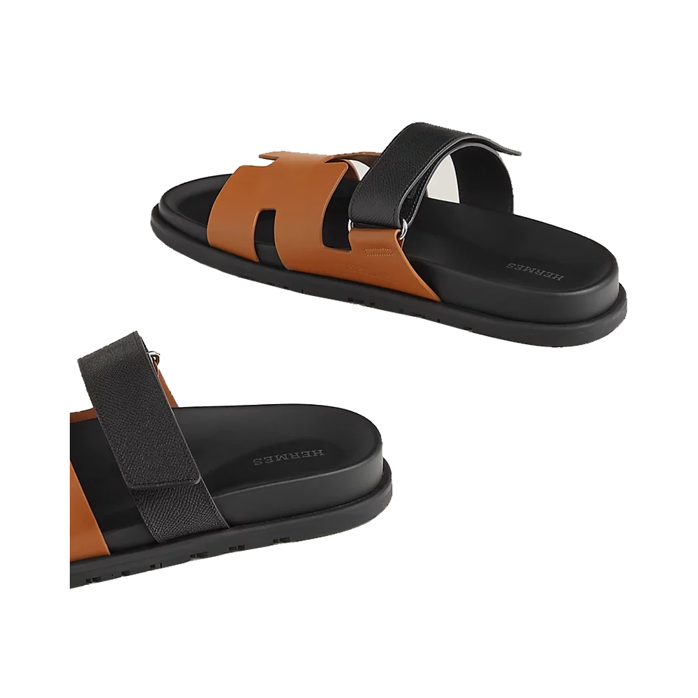 HERMES CHYPRE SANDALS BROWN & BLACK BELT SIZE 43