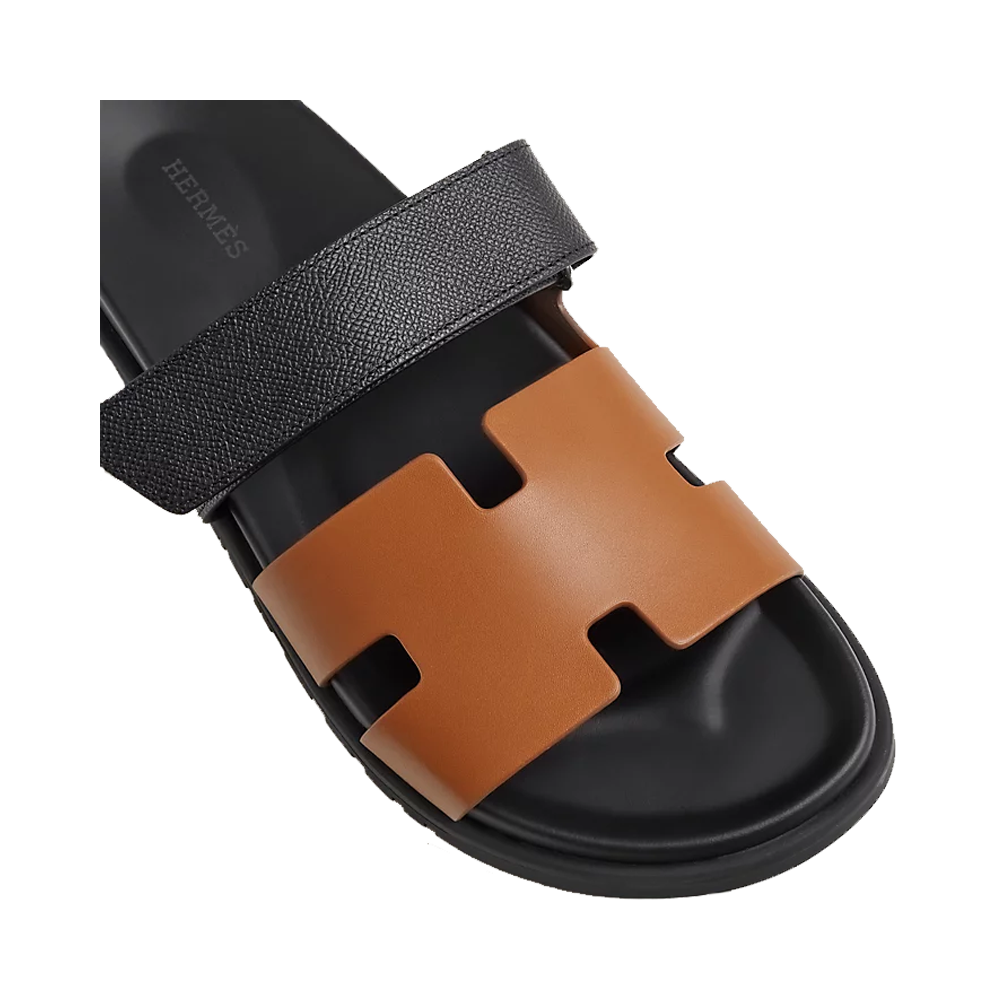 HERMES CHYPRE SANDALS BROWN & BLACK BELT SIZE 43