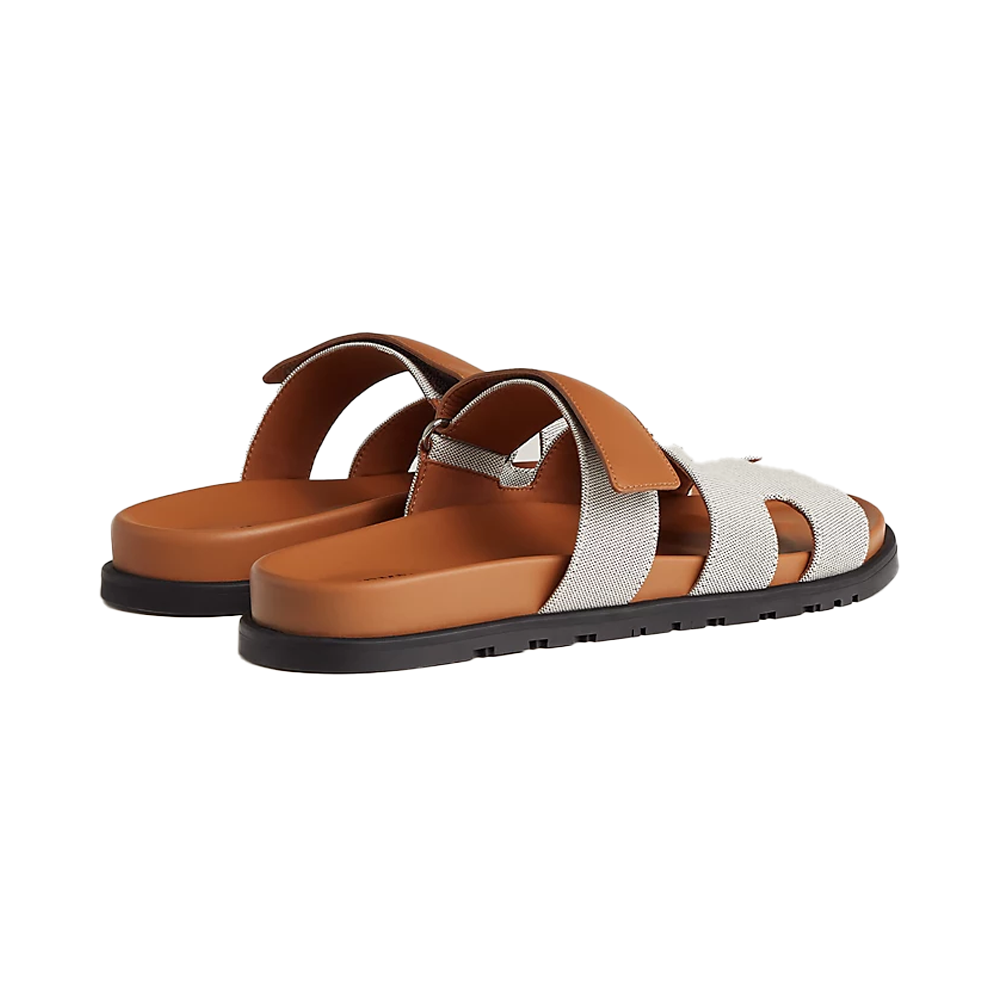 HERMES CHYPRE SANDALS GREY/TAN