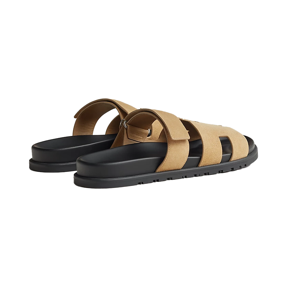 HERMES CHYPRE SANDALS NATURAL SUEDE