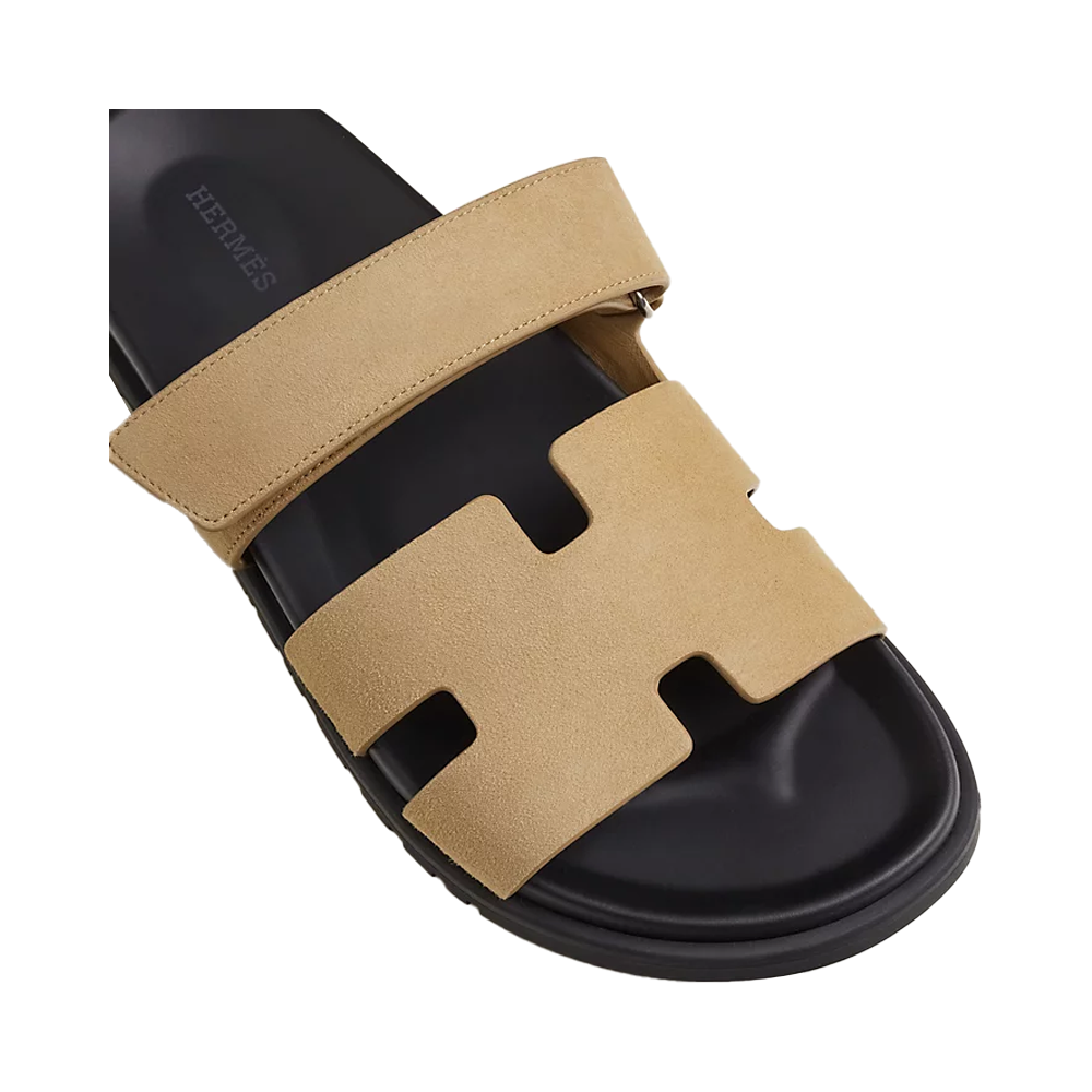 HERMES CHYPRE SANDALS NATURAL SUEDE