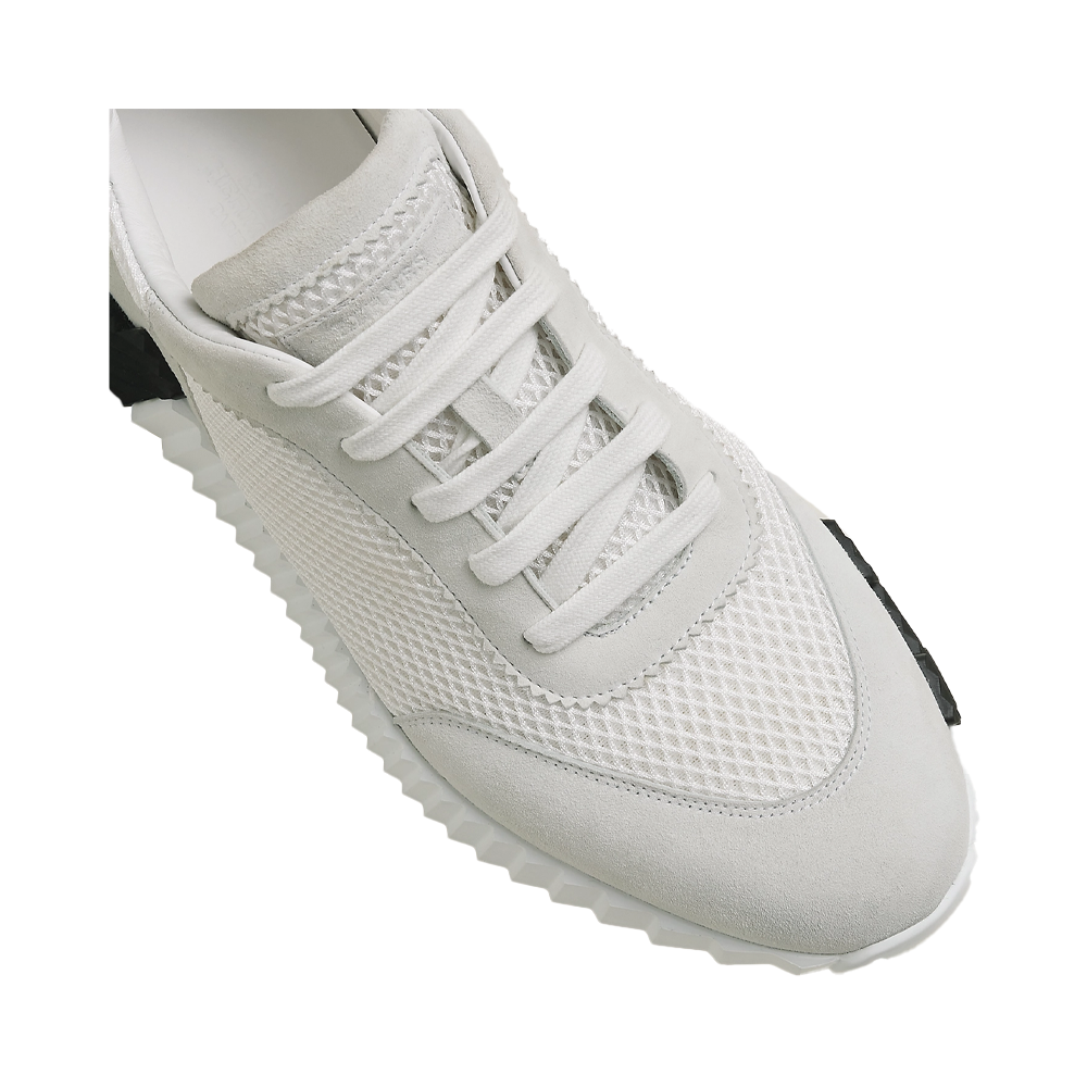 Hermes Bouncing Sneaker White / Black Logo Mesh