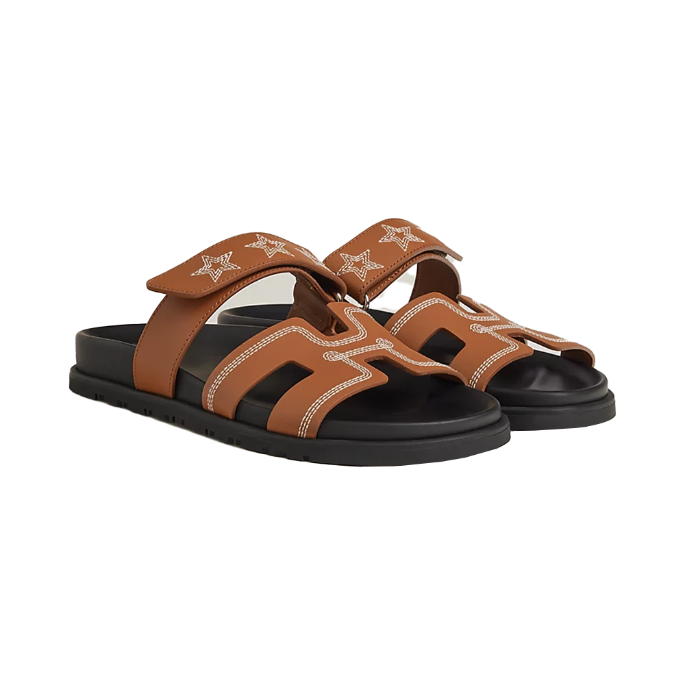 Hermes Chypre Sandal Veau Brode Natural Size 37