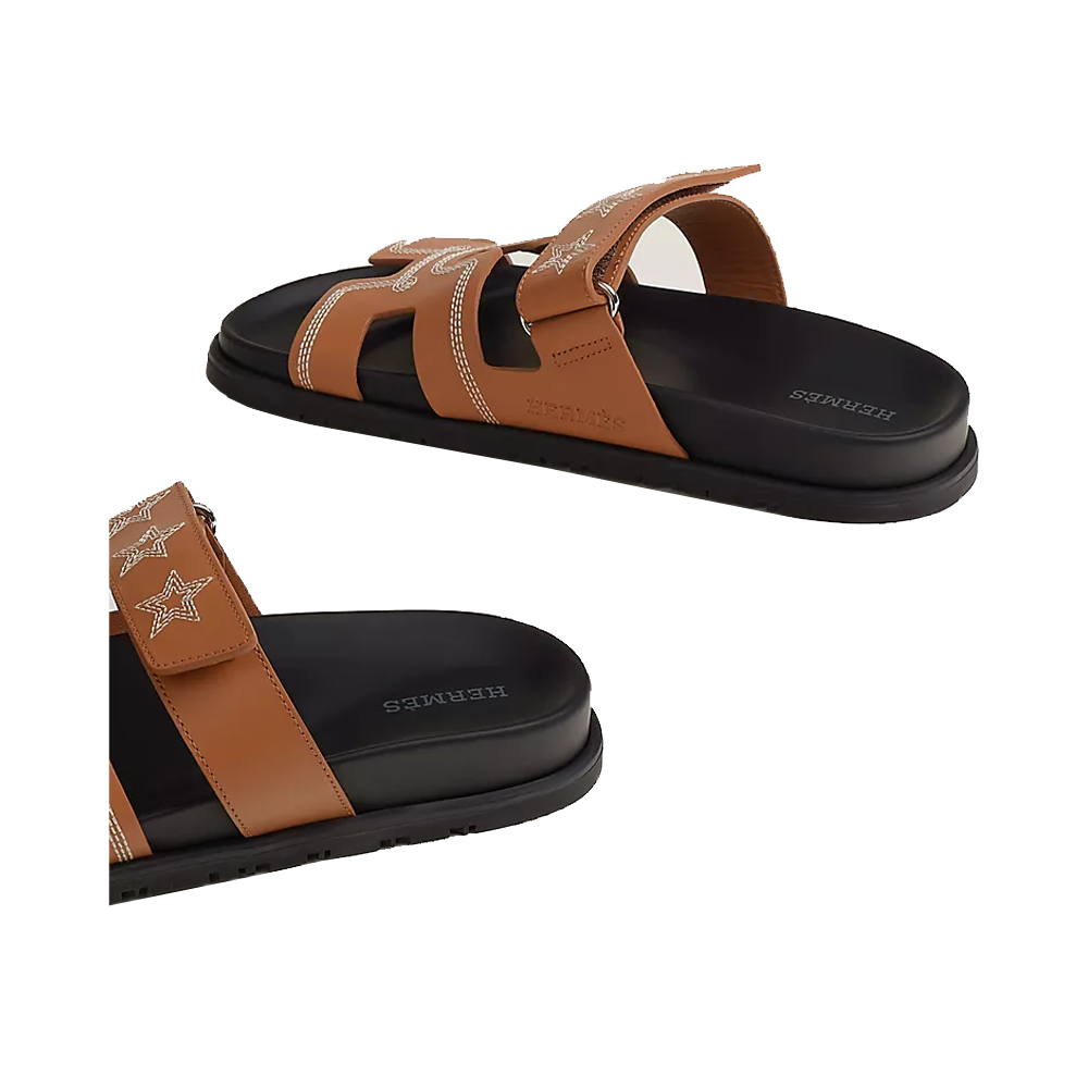 Hermes Chypre Sandal Veau Brode Natural Size 37