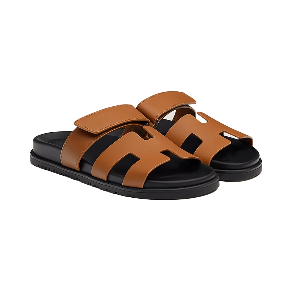 Hermes Chypre Sandals Brown/Tan Size 43