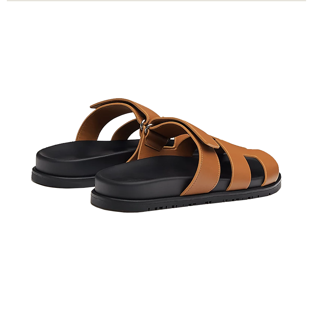 Hermes Chypre Sandals Brown/Tan Size 43