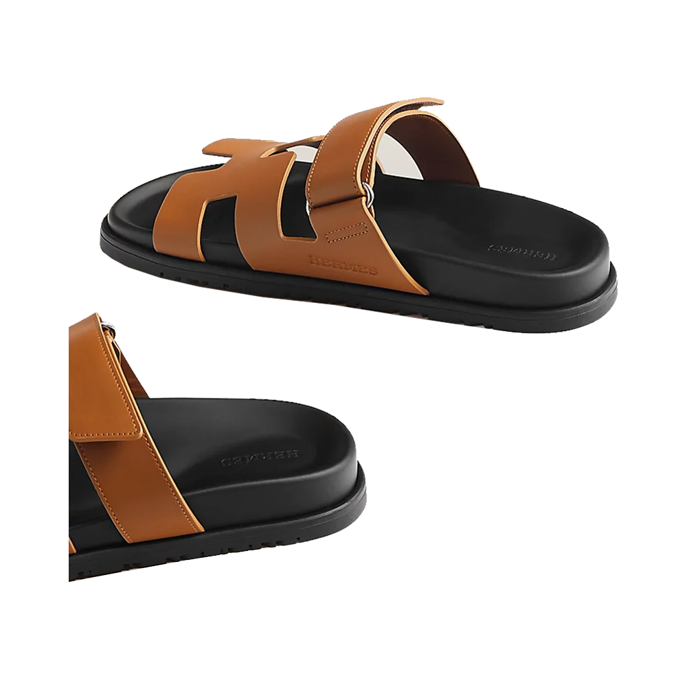 Hermes Chypre Sandals Brown/Tan Size 43