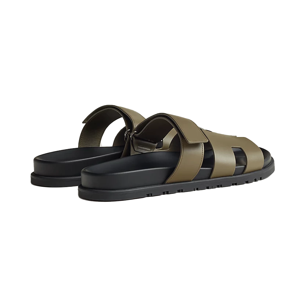 Hermes Chypre Sandals Green Forest