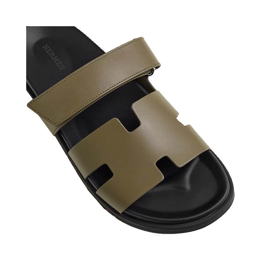 Hermes Chypre Sandals Green Forest