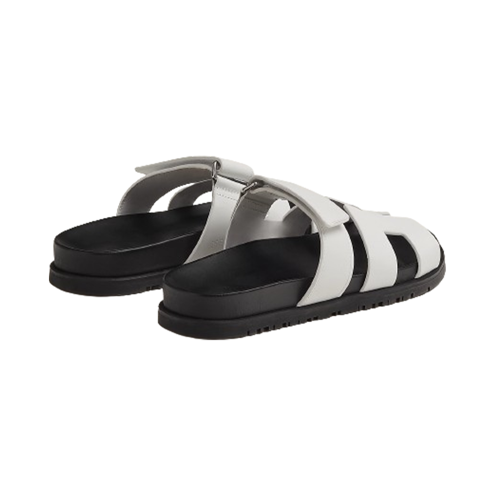 Hermes Chypre Sandals White Leather