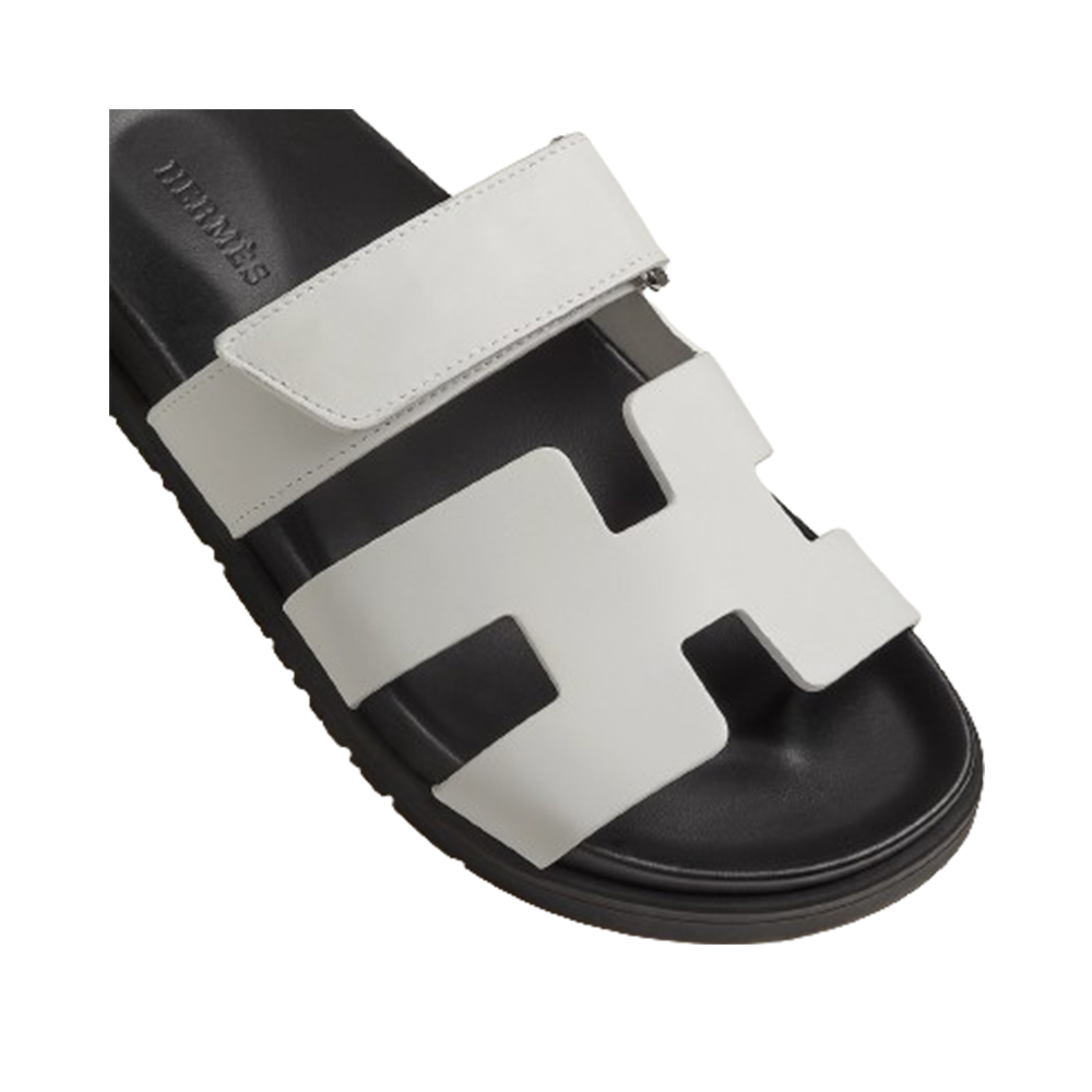 Hermes Chypre Sandals White Leather