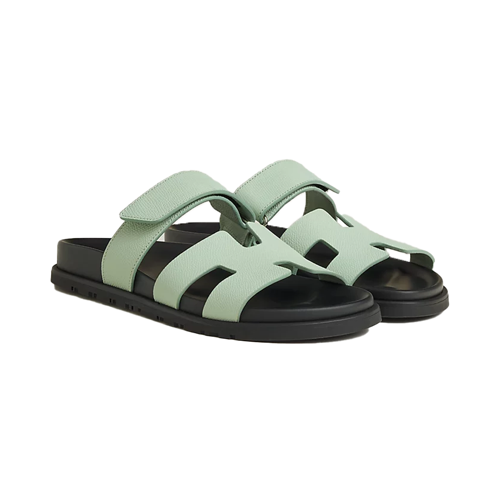 Hermes Sandals Chypre VEAU EPSOM Vert Jade