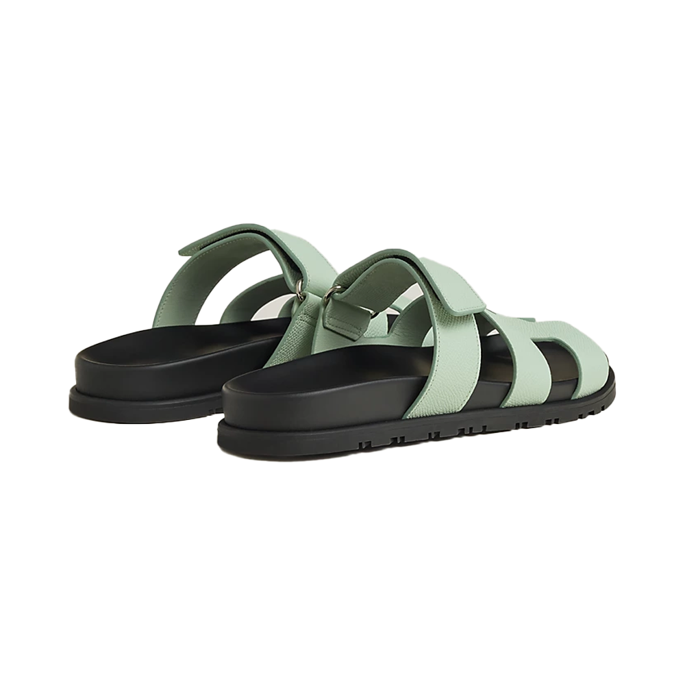 Hermes Sandals Chypre VEAU EPSOM Vert Jade