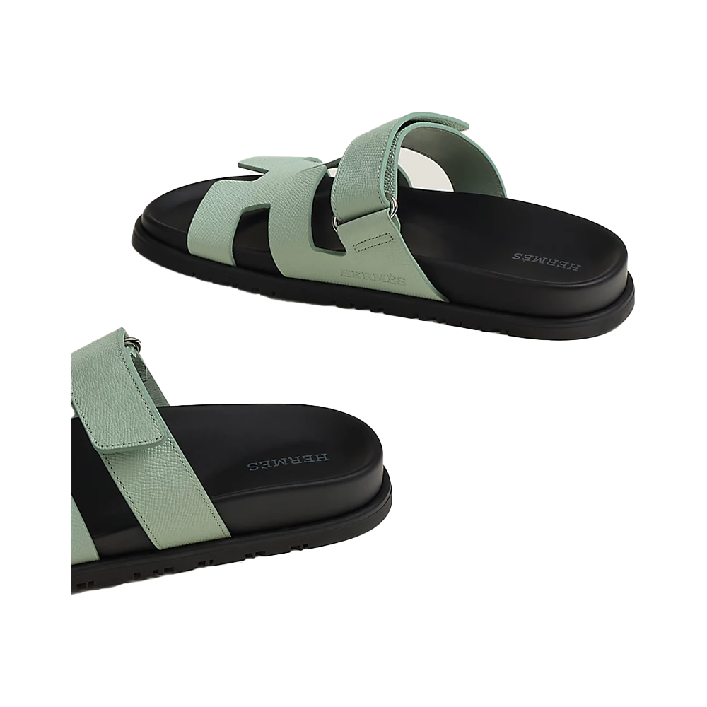 Hermes Sandals Chypre VEAU EPSOM Vert Jade