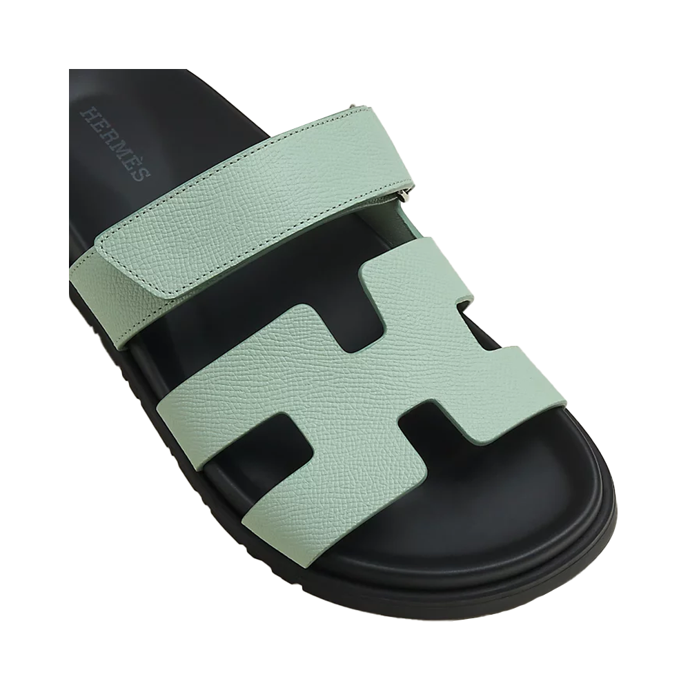 Hermes Sandals Chypre VEAU EPSOM Vert Jade